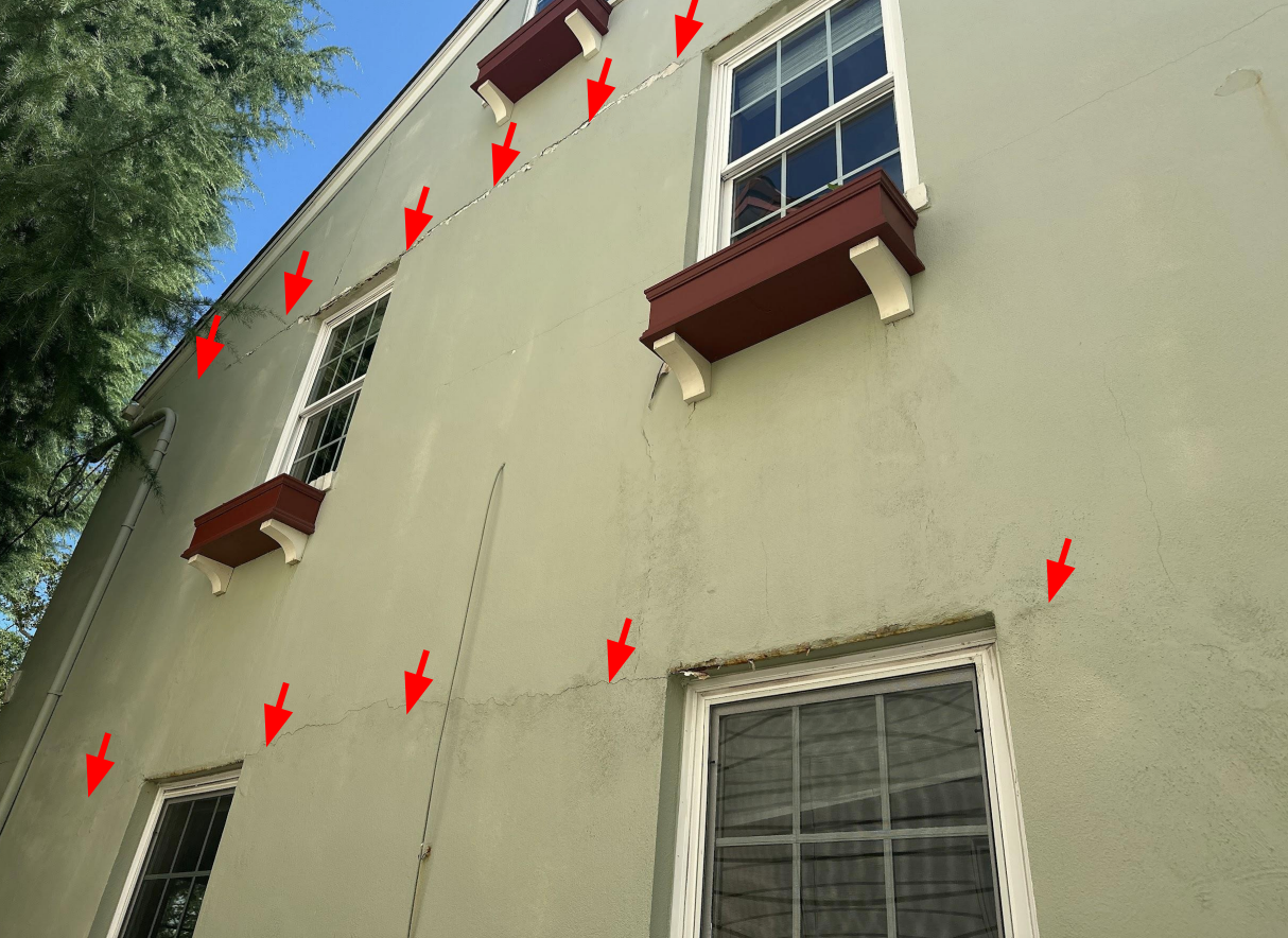 Exterior cracks