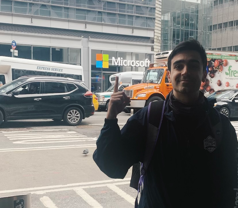 Me in front of the NYC Micrsoft office